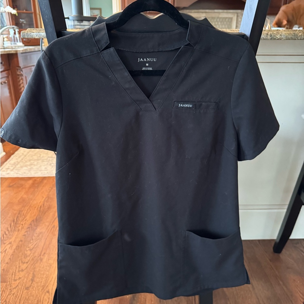 Jaanuu Black V-Neck Relaxed Fit Shirt
